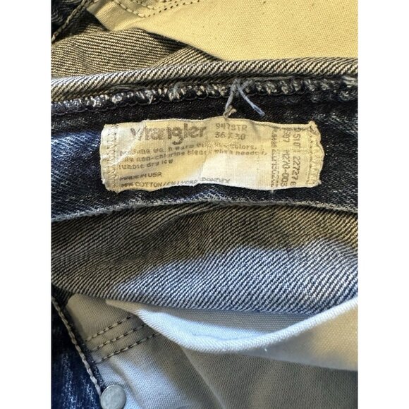 Wrangler Jeans Mens 36x30 Blue Stretch Western 947STR American Country Outdoor - Picture 12 of 13